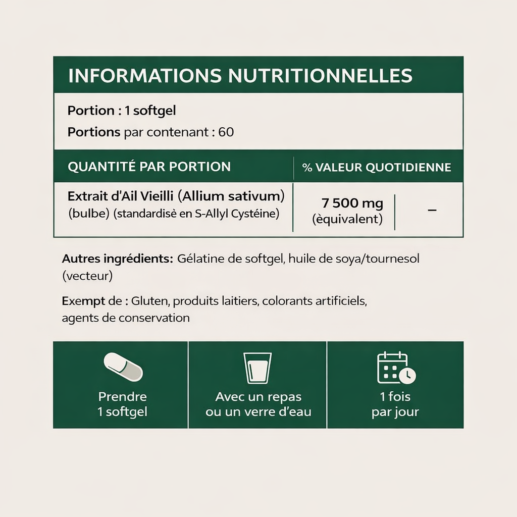 Ail Vieilli Pur 7500 mg Sans Odeur
