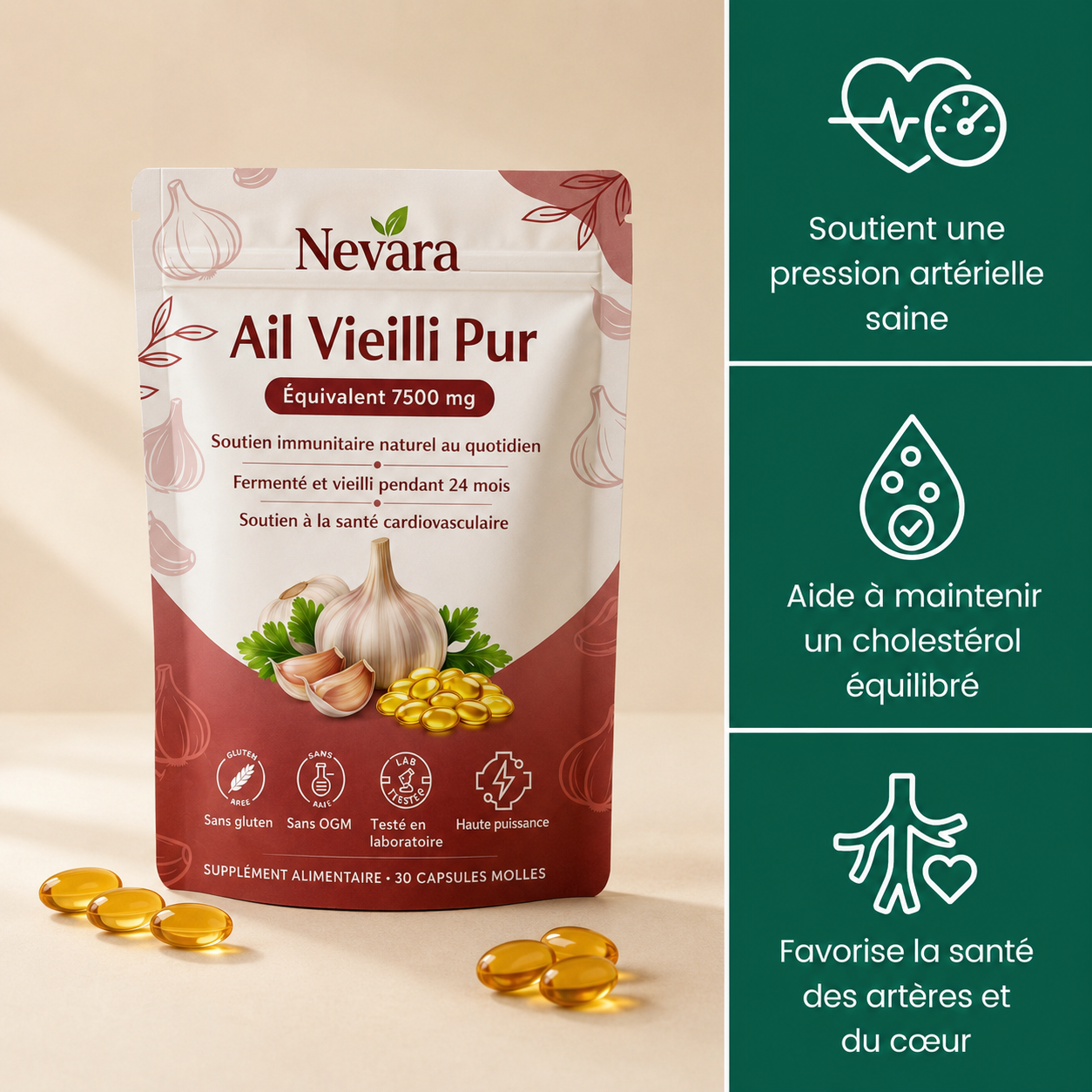Ail Vieilli Pur 7500 mg Sans Odeur